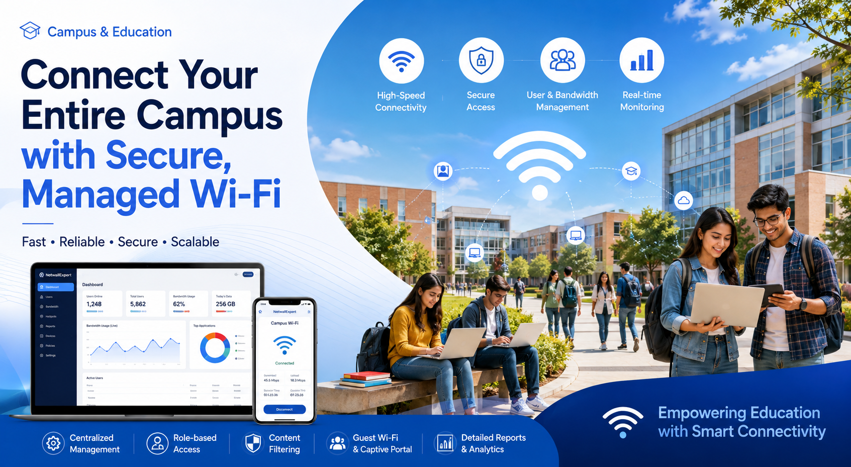 University Campus WiFi Setup by Netwall Expert
